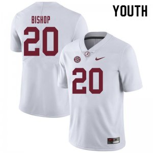 NCAA Youth Alabama Crimson Tide #20 Cooper Bishop Stitched College 2019 Nike Authentic White Football Jersey YM17E55SL